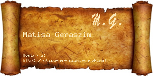 Matisa Geraszim névjegykártya